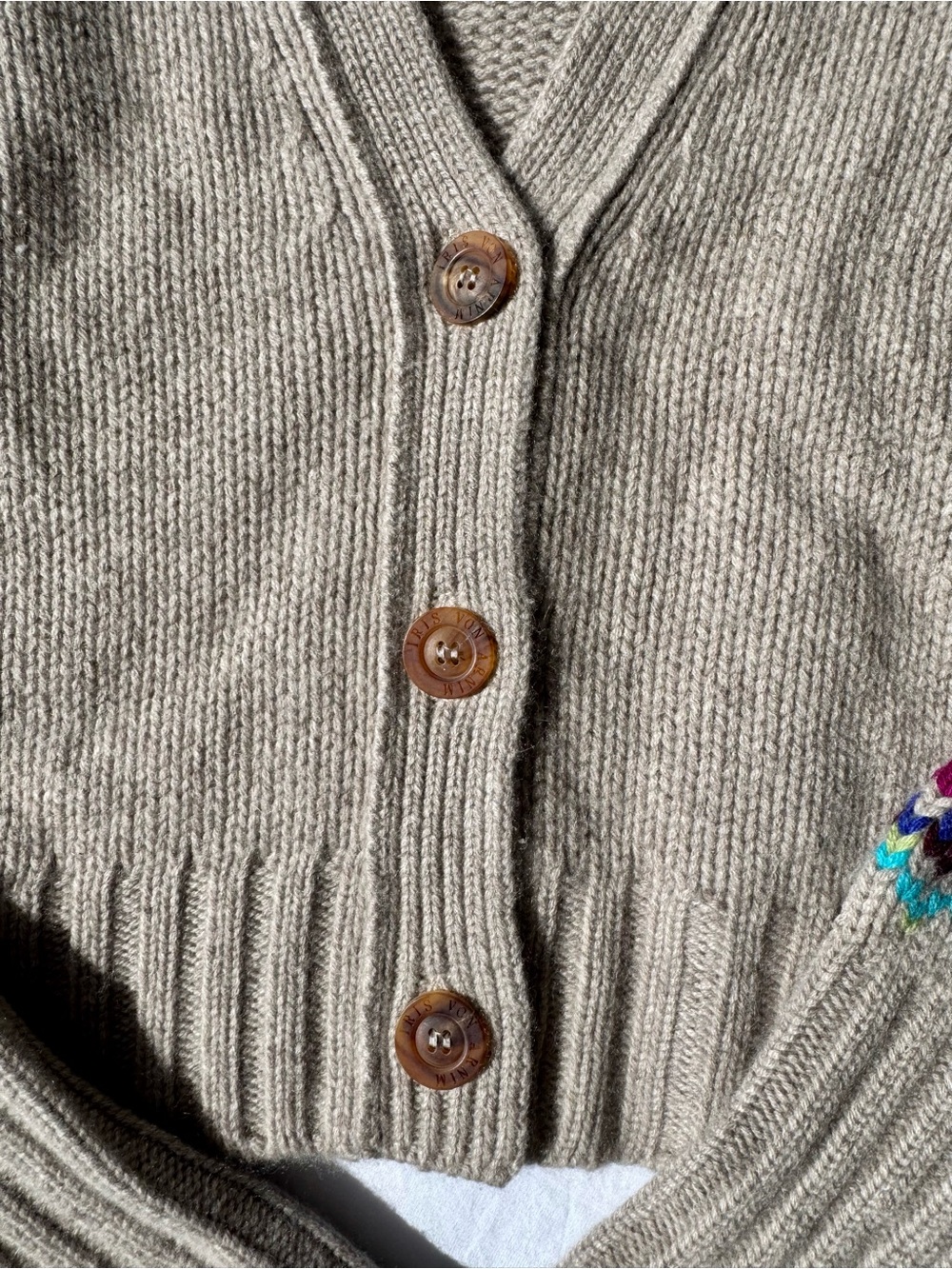 Iris von Arnim Cashmere Cardigan Embroidered Floral Sweater Cropped Luxury Knit - Picture 5 of 8